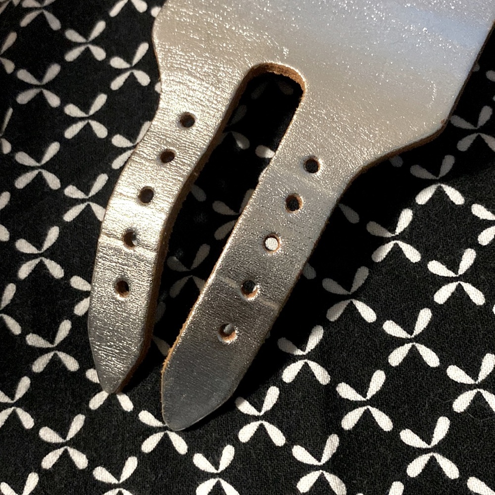 Leather Cuff Silver Adjustable - image 3